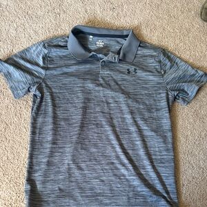 Under Armour boys Heathered Gray Performance Polo Shirt